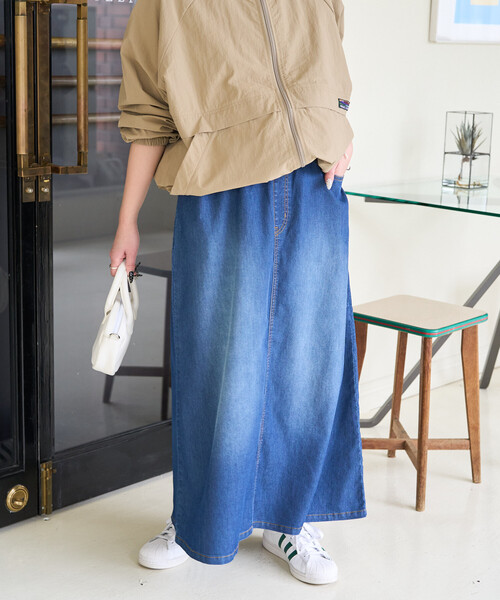 FREAK'S STORE(フリークスストア)の「限定展開 冷感 デニム クライミングスカート (冷感・吸水速乾)(デニムスカート・レディース・ブルー/グレー/ブラック/ネイビー・MEDIUM/SMALL)」の11枚目の写真