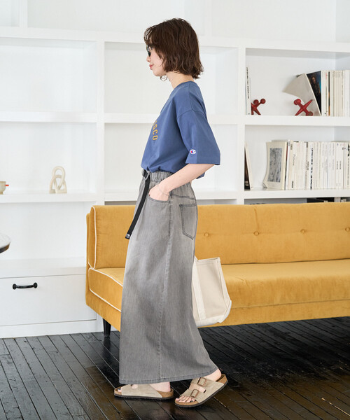 FREAK'S STORE(フリークスストア)の「限定展開 冷感 デニム クライミングスカート (冷感・吸水速乾)(デニムスカート・レディース・ブルー/グレー/ブラック/ネイビー・MEDIUM/SMALL)」の14枚目の写真