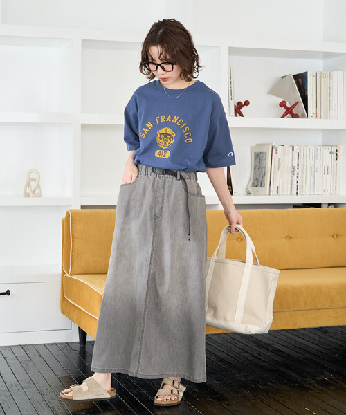 FREAK'S STORE(フリークスストア)の「限定展開 冷感 デニム クライミングスカート (冷感・吸水速乾)(デニムスカート・レディース・ブルー/グレー/ブラック/ネイビー・MEDIUM/SMALL)」の15枚目の写真