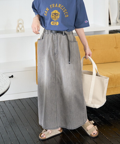 FREAK'S STORE(フリークスストア)の「限定展開 冷感 デニム クライミングスカート (冷感・吸水速乾)(デニムスカート・レディース・ブルー/グレー/ブラック/ネイビー・MEDIUM/SMALL)」の20枚目の写真