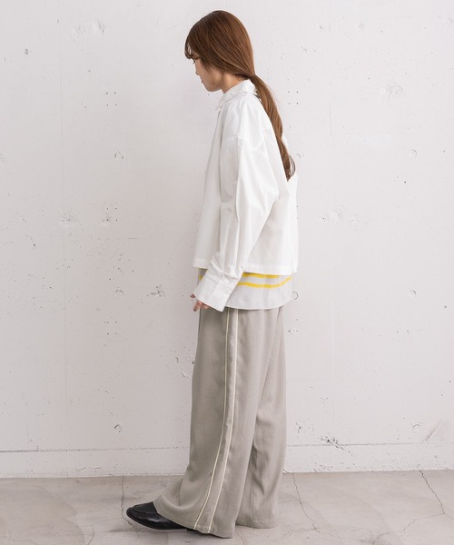 POU DOU DOU（プードゥドゥ）の「フリルデザインクロップドシャツ（シャツ/ブラウス・レディース・オフホワイト/ブルー/ベージュ・3）」の19枚目の写真