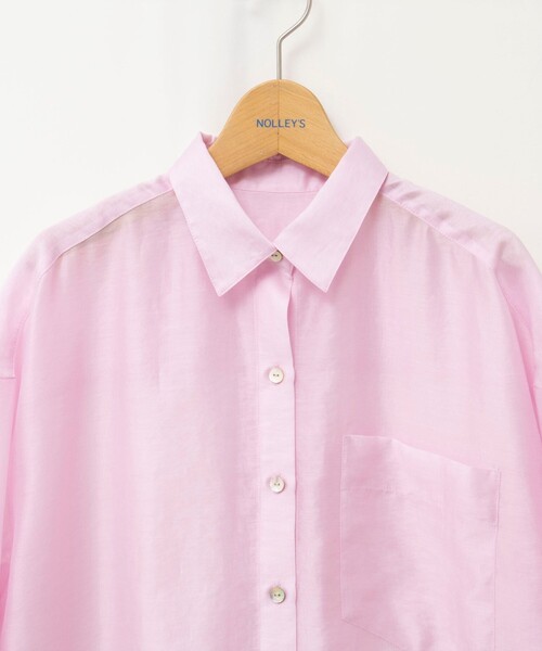 NOLLEY’S（ノーリーズ）の「ウォッシャブルセルロースシルクシアーシャツ（シャツ/ブラウス・レディース・ネイビー/ライトグレー/ベビーピンク・FREE）」の13枚目の写真