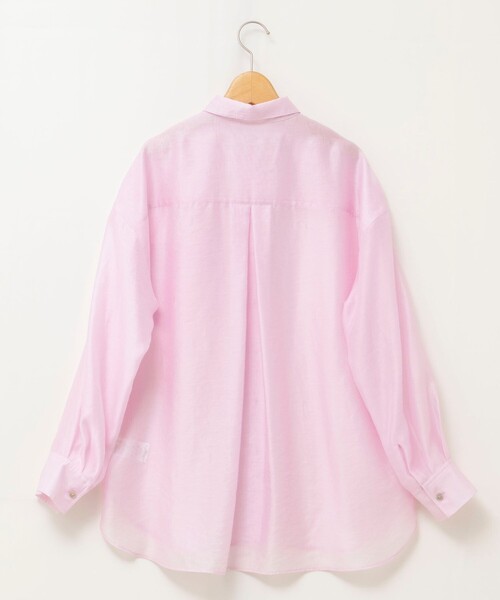 NOLLEY’S（ノーリーズ）の「ウォッシャブルセルロースシルクシアーシャツ（シャツ/ブラウス・レディース・ネイビー/ライトグレー/ベビーピンク・FREE）」の10枚目の写真