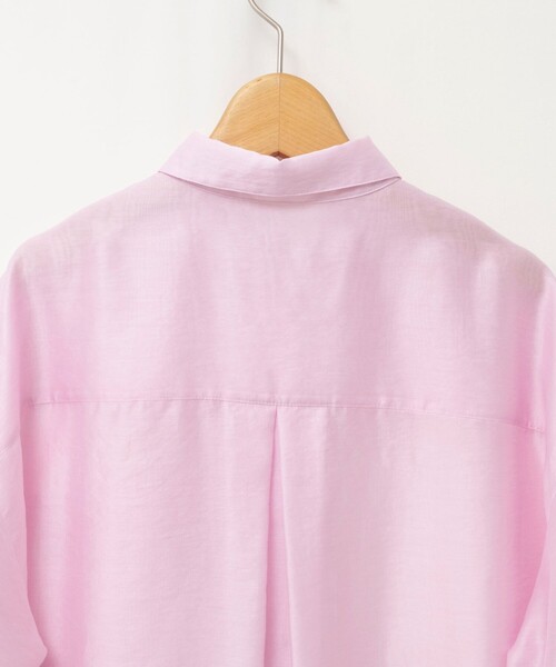 NOLLEY’S（ノーリーズ）の「ウォッシャブルセルロースシルクシアーシャツ（シャツ/ブラウス・レディース・ネイビー/ライトグレー/ベビーピンク・FREE）」の9枚目の写真