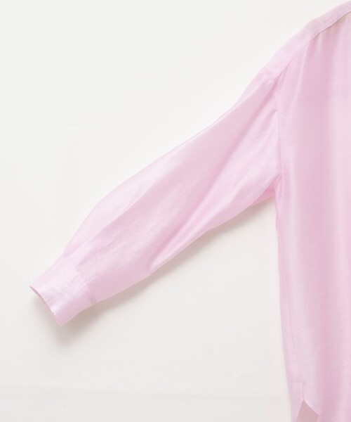 NOLLEY’S（ノーリーズ）の「ウォッシャブルセルロースシルクシアーシャツ（シャツ/ブラウス・レディース・ネイビー/ライトグレー/ベビーピンク・FREE）」の8枚目の写真