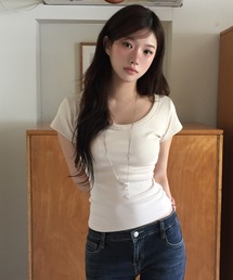 [MADE] MOMU BASIC デイリー半袖Tシャツ（2TYPEネック）