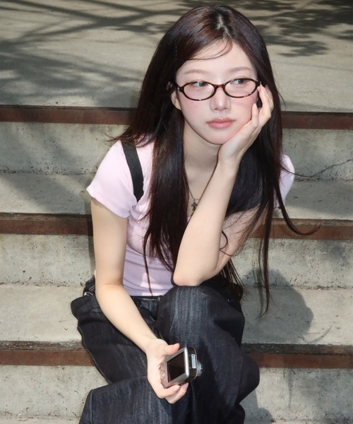 modimood（モディムード）の「[MADE] MOMU BASIC デイリー半袖Tシャツ（2TYPEネック）（Tシャツ/カットソー・レディース・ピンク/ホワイト/ブラック/グレー/ベージュ/チャコール/ネイビー・R/U）」の14枚目の写真