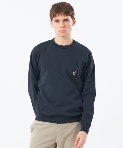 MACKINTOSH PHILOSOPHY（ﾏｯｷﾝﾄｯｼｭ ﾌｨﾛｿﾌｨｰ）の「バッキンガムベア ライトフリース 長袖プルオーバー（Tシャツ/カットソー・メンズ・ライトグレー/ネイビー・38/40/42）」の2枚目の写真