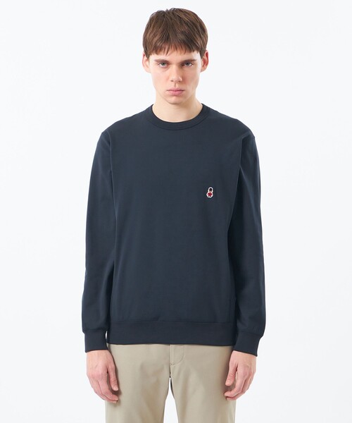 MACKINTOSH PHILOSOPHY（ﾏｯｷﾝﾄｯｼｭ ﾌｨﾛｿﾌｨｰ）の「バッキンガムベア ライトフリース 長袖プルオーバー（Tシャツ/カットソー・メンズ・ライトグレー/ネイビー・38/40/42）」の9枚目の写真