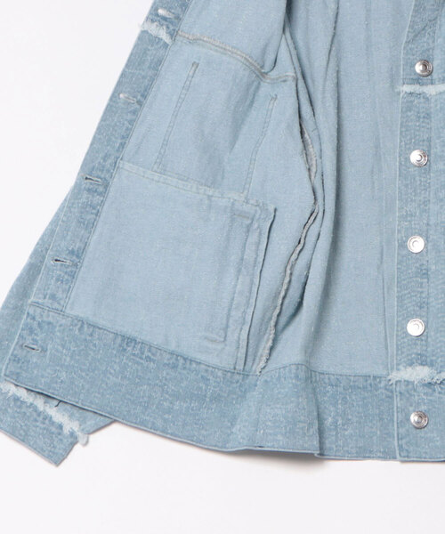 EGOIST（エゴイスト）の「ツイードデニムGジャン（デニムジャケット・レディース・ネイビー/サックスブルー・FREE）」の16枚目の写真