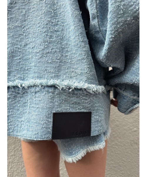 EGOIST（エゴイスト）の「ツイードデニムGジャン（デニムジャケット・レディース・ネイビー/サックスブルー・FREE）」の9枚目の写真
