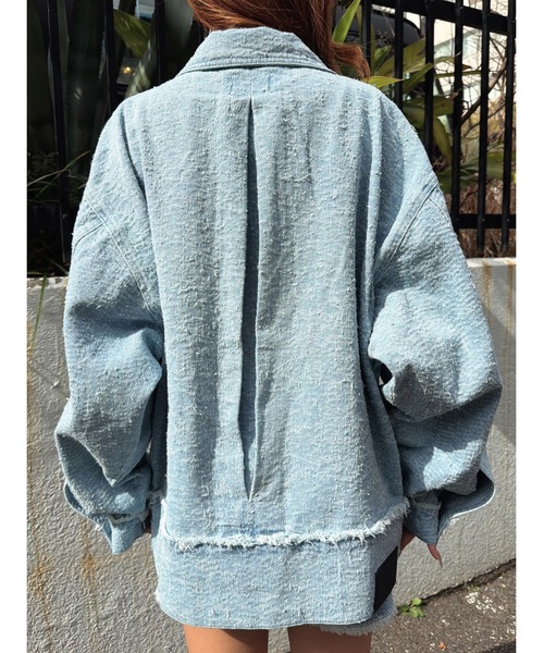 EGOIST（エゴイスト）の「ツイードデニムGジャン（デニムジャケット・レディース・ネイビー/サックスブルー・FREE）」の14枚目の写真