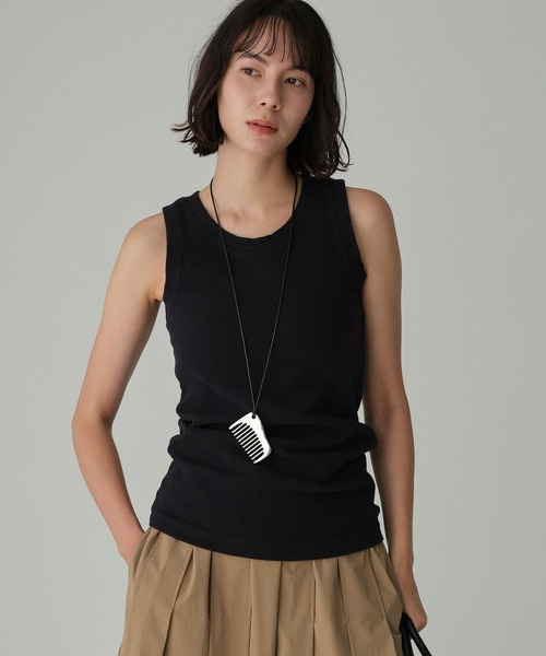 BABYLONE（バビロン）の「フライスタンク（タンクトップ・レディース・グレー/オフホワイト/ブラック・フリー）」の3枚目の写真