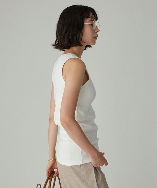 BABYLONE（バビロン）の「フライスタンク（タンクトップ・レディース・グレー/オフホワイト/ブラック・フリー）」の12枚目の写真