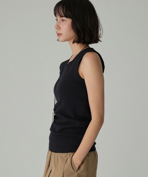 BABYLONE（バビロン）の「フライスタンク（タンクトップ・レディース・グレー/オフホワイト/ブラック・フリー）」の5枚目の写真