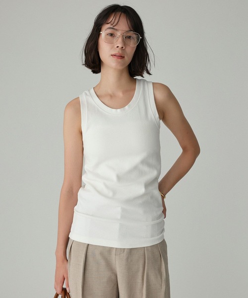 BABYLONE（バビロン）の「フライスタンク（タンクトップ・レディース・グレー/オフホワイト/ブラック・フリー）」の10枚目の写真