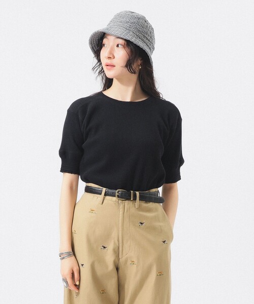 BEAMS BOY(ビームスボーイ)の「【8/6再値下げ】ダメージ サーマル Tシャツ(Tシャツ/カットソー・レディース・オリーブ/ブラック/ナチュラル・1/2)」の2枚目の写真