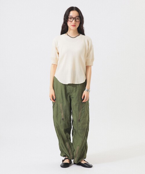 BEAMS BOY(ビームスボーイ)の「【8/6再値下げ】ダメージ サーマル Tシャツ(Tシャツ/カットソー・レディース・オリーブ/ブラック/ナチュラル・1/2)」の4枚目の写真