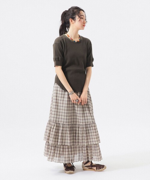 BEAMS BOY(ビームスボーイ)の「【8/6再値下げ】ダメージ サーマル Tシャツ(Tシャツ/カットソー・レディース・オリーブ/ブラック/ナチュラル・1/2)」の13枚目の写真