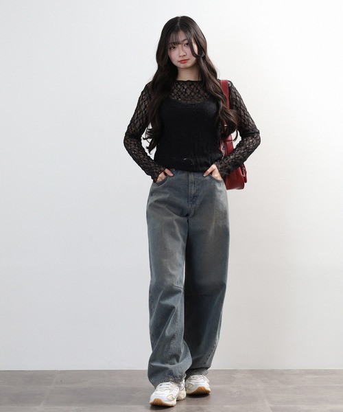 RME.(アールエムイー)の「総レースシアートップス(Tシャツ/カットソー・レディース・ブラック/ホワイト・FREE)」の10枚目の写真