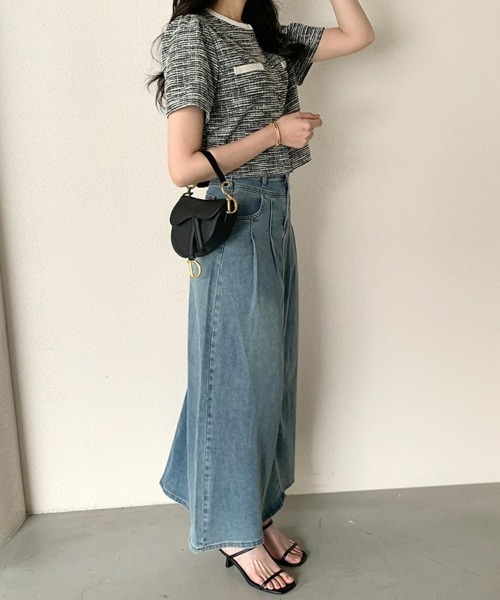 SEU（エスイーユー）の「ツイード ショート丈 ツイードチェック風ノーカラー半袖ジャケット ジャケット トップス きれいめカジュアル レディース韓国風（ノーカラージャケット・レディース・ベージュ/ブラック/ホワイト・フリー）」の14枚目の写真