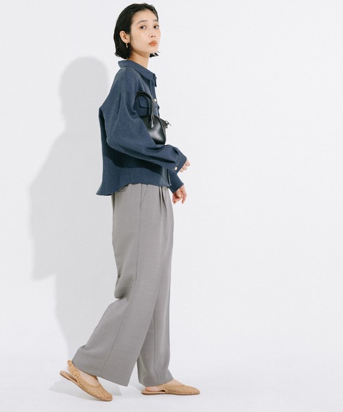 coca(coca)(コカ)の「イージーワイドスラックス(スラックス・レディース・ネイビー/グレー・L/M/S)」の4枚目の写真