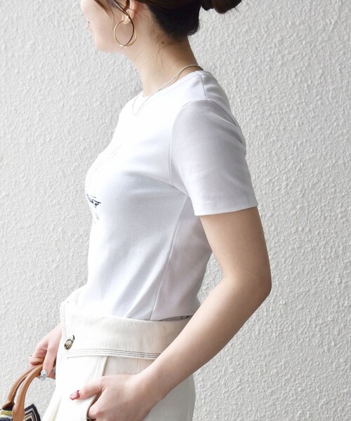 PETIT BATEAU(プチバトー)の「【SHIPS any別注】PETIT BATEAU: ロゴ プリント コンパクト TEE 26SS(Tシャツ/カットソー・レディース・ホワイト/ネイビー/ライトブルー・ONE SIZE)」の11枚目の写真