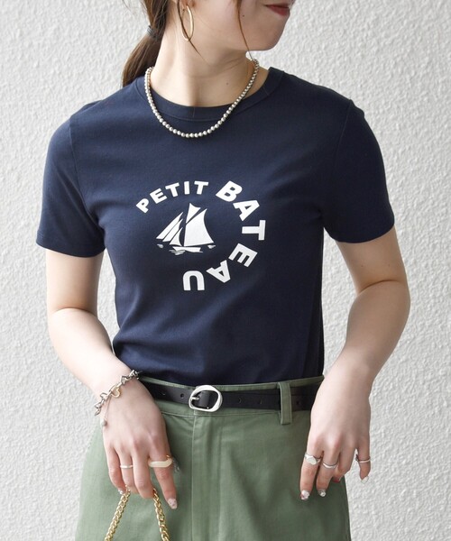 SHIPS any別注】PETIT BATEAU: ロゴ プリント コンパクト TEE 26SS（T