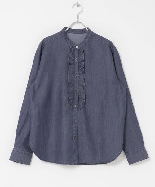 URBAN RESEARCH DOORS(アーバンリサーチドアーズ)の「フロントフリルシャツ(シャツ/ブラウス・レディース・ナチュラル/インディゴブルー・FREE)」の12枚目の写真