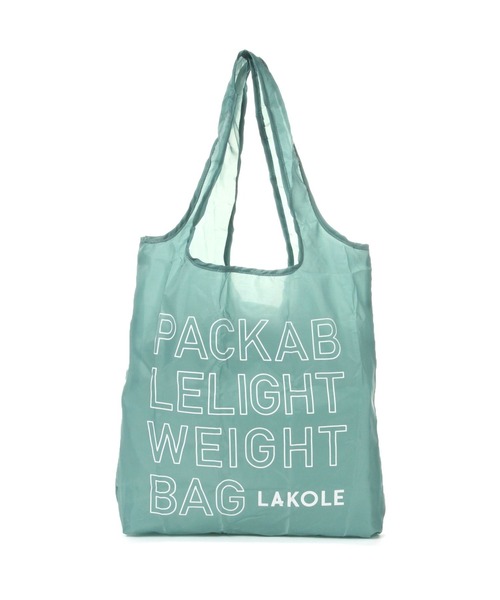 LAKOLE(ラコレ)の「ロゴエコバッグ2 / 647829(エコバッグ/サブバッグ・レディース・グレー/ブラック/ライトブルー/ピンク/グリーン/イエロー・FREE)」の3枚目の写真