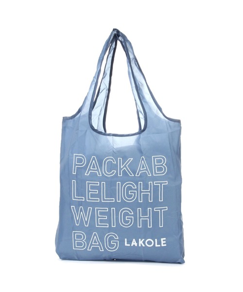 LAKOLE(ラコレ)の「ロゴエコバッグ2 / 647829(エコバッグ/サブバッグ・レディース・グレー/ブラック/ライトブルー/ピンク/グリーン/イエロー・FREE)」の4枚目の写真