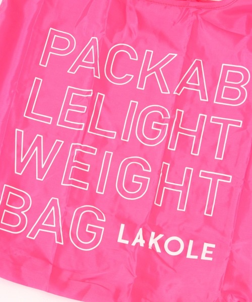 LAKOLE(ラコレ)の「ロゴエコバッグ2 / 647829(エコバッグ/サブバッグ・レディース・グレー/ブラック/ライトブルー/ピンク/グリーン/イエロー・FREE)」の16枚目の写真