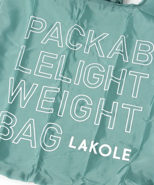 LAKOLE(ラコレ)の「ロゴエコバッグ2 / 647829(エコバッグ/サブバッグ・レディース・グレー/ブラック/ライトブルー/ピンク/グリーン/イエロー・FREE)」の18枚目の写真