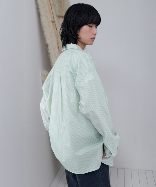 LEVAR（レバー）の「Relaxed Stripe Over-Shirt - Mint Stripe（シャツ/ブラウス・レディース・その他・FREE）」の3枚目の写真