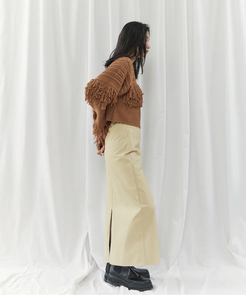 CIEL'AIR(シエルエアー)の「MESH FRINGE PO(メッシュフリンジプルオーバー)(ニット/セーター・レディース・ブラウン/オフホワイト・FREE)」の16枚目の写真