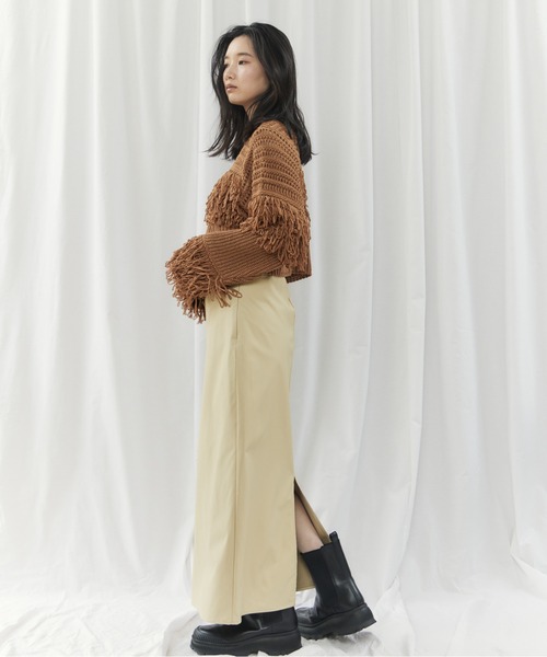 CIEL'AIR(シエルエアー)の「MESH FRINGE PO(メッシュフリンジプルオーバー)(ニット/セーター・レディース・ブラウン/オフホワイト・FREE)」の22枚目の写真