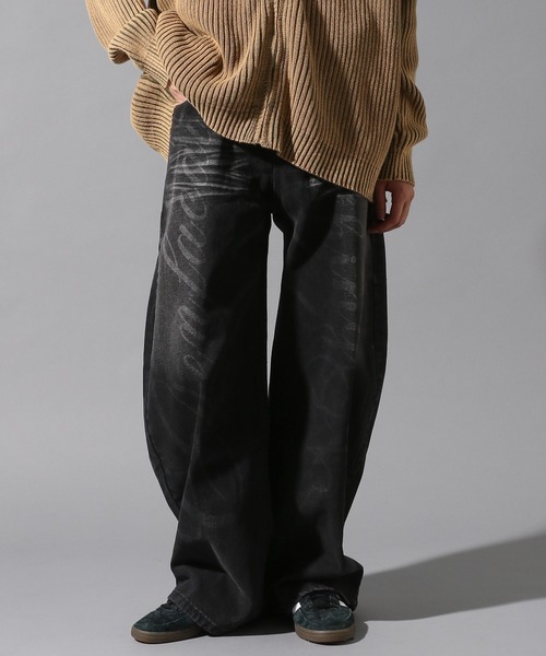 LAND MUSEUM（ランドミュージアム）の「LAND MUSEUM／レターフェードデニム（デニムパンツ・メンズ・ブラック/ブルー・MEDIUM/LARGE）」の2枚目の写真