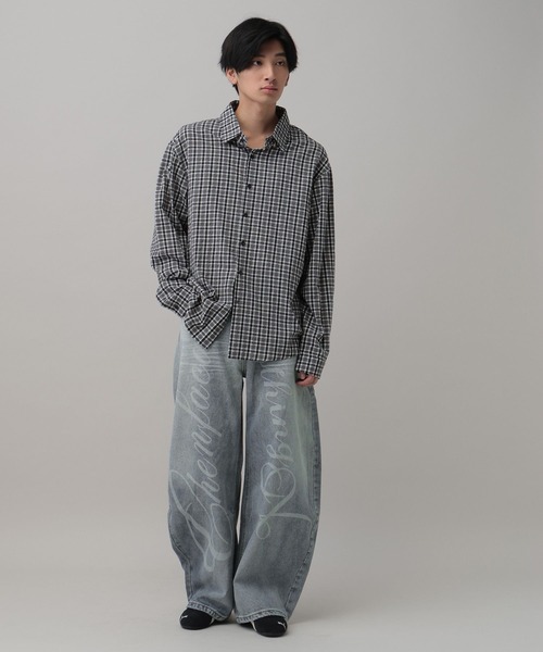 LAND MUSEUM（ランドミュージアム）の「LAND MUSEUM／レターフェードデニム（デニムパンツ・メンズ・ブラック/ブルー・MEDIUM/LARGE）」の3枚目の写真