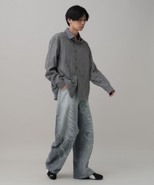 LAND MUSEUM（ランドミュージアム）の「LAND MUSEUM／レターフェードデニム（デニムパンツ・メンズ・ブラック/ブルー・MEDIUM/LARGE）」の4枚目の写真