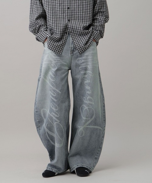 LAND MUSEUM（ランドミュージアム）の「LAND MUSEUM／レターフェードデニム（デニムパンツ・メンズ・ブラック/ブルー・MEDIUM/LARGE）」の6枚目の写真