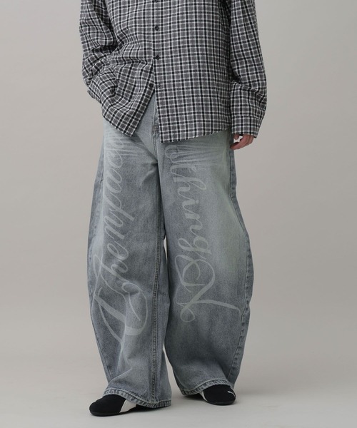 LAND MUSEUM（ランドミュージアム）の「LAND MUSEUM／レターフェードデニム（デニムパンツ・メンズ・ブラック/ブルー・MEDIUM/LARGE）」の7枚目の写真