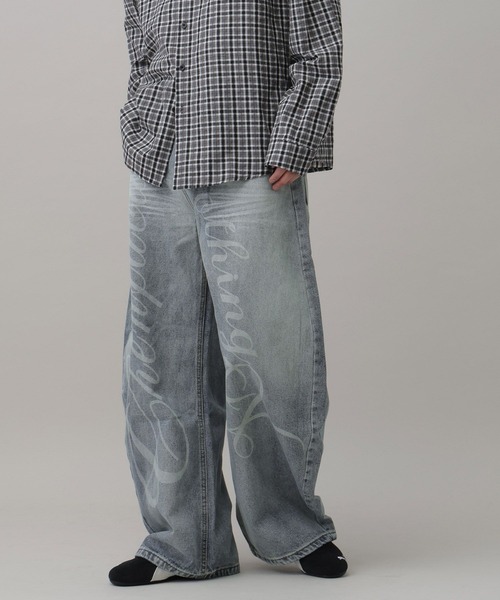 LAND MUSEUM（ランドミュージアム）の「LAND MUSEUM／レターフェードデニム（デニムパンツ・メンズ・ブラック/ブルー・MEDIUM/LARGE）」の8枚目の写真