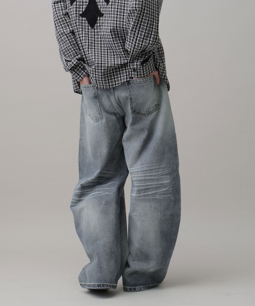 LAND MUSEUM（ランドミュージアム）の「LAND MUSEUM／レターフェードデニム（デニムパンツ・メンズ・ブラック/ブルー・MEDIUM/LARGE）」の9枚目の写真