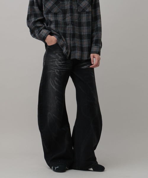 LAND MUSEUM（ランドミュージアム）の「LAND MUSEUM／レターフェードデニム（デニムパンツ・メンズ・ブラック/ブルー・MEDIUM/LARGE）」の15枚目の写真