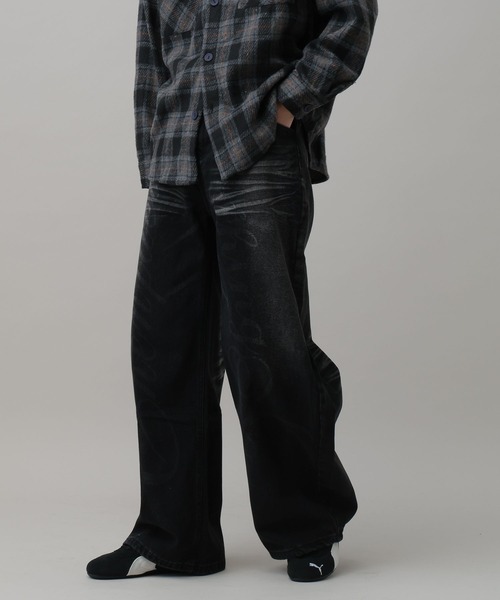 LAND MUSEUM（ランドミュージアム）の「LAND MUSEUM／レターフェードデニム（デニムパンツ・メンズ・ブラック/ブルー・MEDIUM/LARGE）」の16枚目の写真