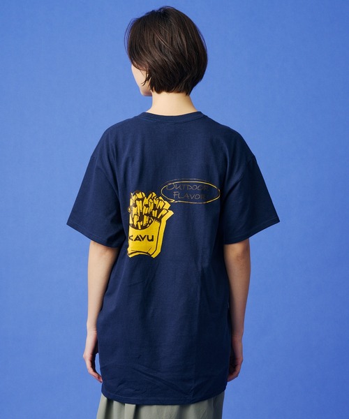 KAVU(カブー)の「KAVU/カブー Poteto Tee/ポテトTシャツ(Tシャツ/カットソー・メンズ・ホワイト/ネイビー/レッド・LARGE/MEDIUM)」の1枚目の写真