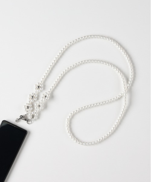 Right-on(ライトオン)の「Right-on Basic(ライトオンベーシック)小花モチーフスマホショルダー(その他・レディース・ホワイト/シルバー/オフホワイト・ONE SIZE)」の2枚目の写真