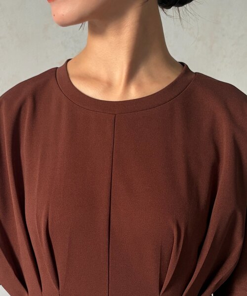 Chez toi（シェトワ）の「タックワンピース（ワンピース・レディース・ブラウン/ブラック/ネイビー・FREE）」の15枚目の写真