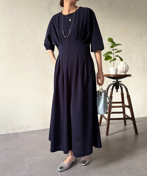 Chez toi（シェトワ）の「タックワンピース（ワンピース・レディース・ブラウン/ブラック/ネイビー・FREE）」の20枚目の写真