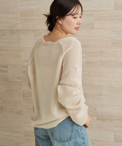 plage（プラージュ）の「コットンリリヤーン Vプルオーバー（ニット/セーター・レディース・アイボリー/カーキ・FREE）」の10枚目の写真